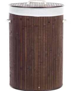 Cesto Em Madeira Escura De Bambu 60 Cm Sannar