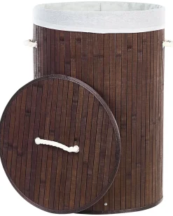 Cesto Em Madeira Escura De Bambu 60 Cm Sannar