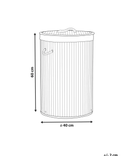 Cesto Em Madeira Escura De Bambu 60 Cm Sannar
