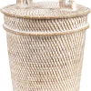 Cesto Em Rattan Branco 22 Cm Barumun