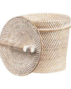Cesto Em Rattan Branco 22 Cm Barumun