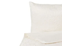 Colcha Com Relevo E Duas Almofadas Creme 160 X 220 Cm Rudkhan