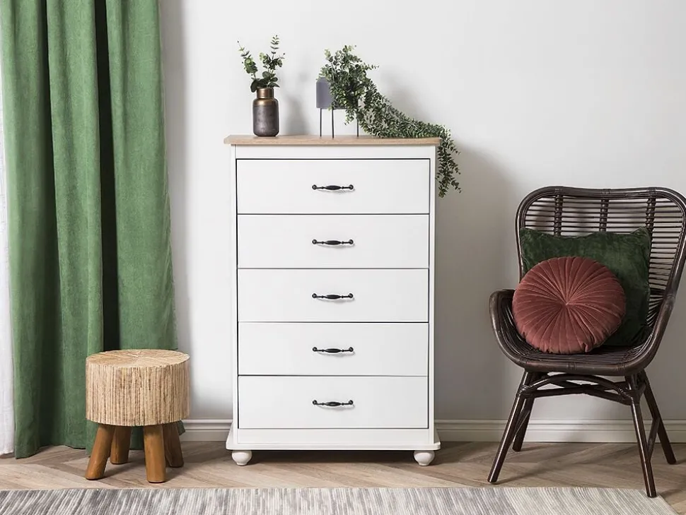 Comoda Com 5 Gavetas Branca Sharon