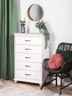 Comoda Com 5 Gavetas Branca Sharon