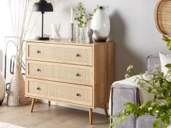 Comoda Com 3 Gavetas Castanho Claro Ponca