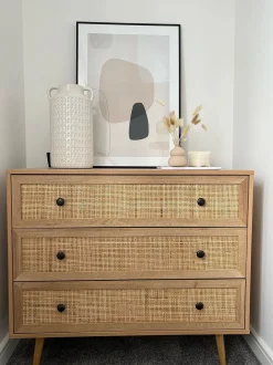 Comoda Com 3 Gavetas Castanho Claro Ponca