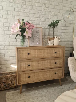 Comoda Com 3 Gavetas Castanho Claro Ponca