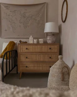 Comoda Com 3 Gavetas Castanho Claro Ponca