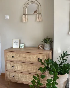 Comoda Com 3 Gavetas Castanho Claro Ponca