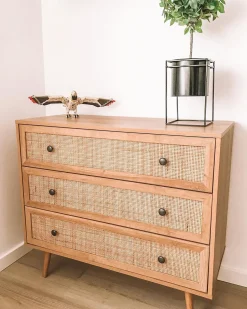 Comoda Com 3 Gavetas Castanho Claro Ponca