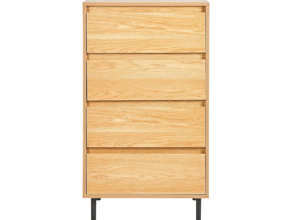 Comoda Com 4 Gavetas Cor De Madeira Clara Nikea