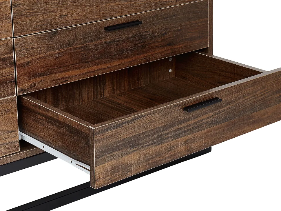 Comoda Com 6 Gavetas Cor De Madeira Escura Delta