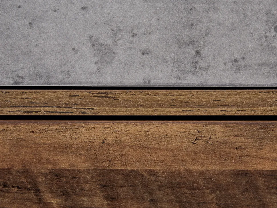 Comoda Com 3 Gavetas Cor De Madeira Escura E Cinzenta Batley