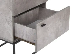 Comoda Com 4 Gavetas Em Efeito De Concreto E Cor De Madeira Clara Acra