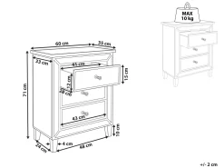 Comoda Com 3 Gavetas Em Efeito Espelhado Prateado Breves