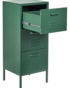 Comoda Com 3 Gavetas Em Metal Verde Escuro Wostok