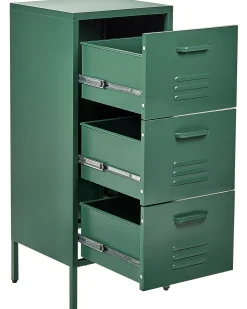 Comoda Com 3 Gavetas Em Metal Verde Escuro Wostok