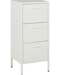 Comoda Com 3 Gavetas Em Metal Branco Wostok