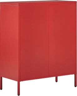 Comoda Com 4 Gavetas Em Metal Vermelho Enago