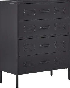 Comoda Com 4 Gavetas Em Metal Preto Enago