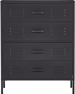 Comoda Com 4 Gavetas Em Metal Preto Enago