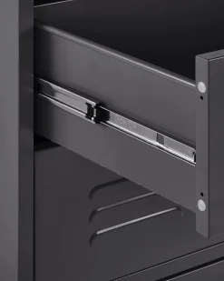 Comoda Com 4 Gavetas Em Metal Preto Enago