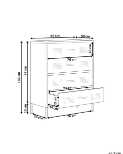 Comoda Com 4 Gavetas Em Metal Preto Enago