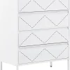 Comoda Com 4 Gavetas Em Metal Branco Matana