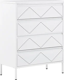 Comoda Com 4 Gavetas Em Metal Branco Matana