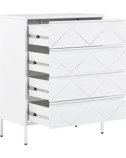 Comoda Com 4 Gavetas Em Metal Branco Matana