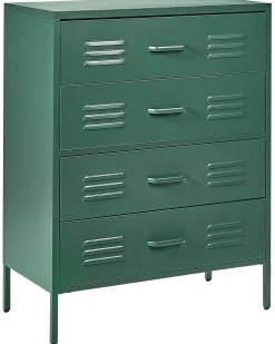 Comoda Com 4 Gavetas Em Metal Verde Enago