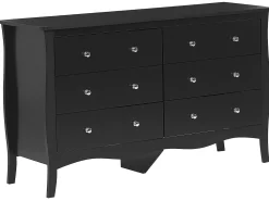 Comoda Com 6 Gavetas Preta Winchester