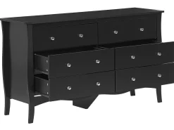 Comoda Com 6 Gavetas Preta Winchester