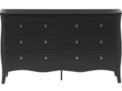 Comoda Com 6 Gavetas Preta Winchester