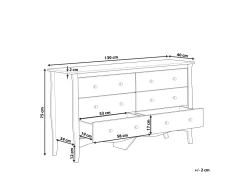 Comoda Com 6 Gavetas Preta Winchester