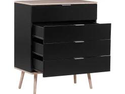 Comoda Com 4 Gavetas Preta Walpi