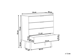 Comoda Com 4 Gavetas Preta Walpi