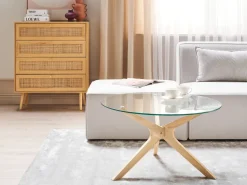 Comoda Com 4 Portas Em Rattan Castanho Claro Perote