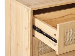 Comoda Com 6 Portas Em Rattan Castanho Claro Perote