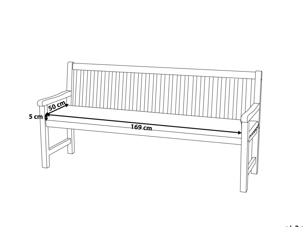 Confortavel Almofada Terracota Para Banco De Jardim 169 X 50 X 5 Cm Vivara
