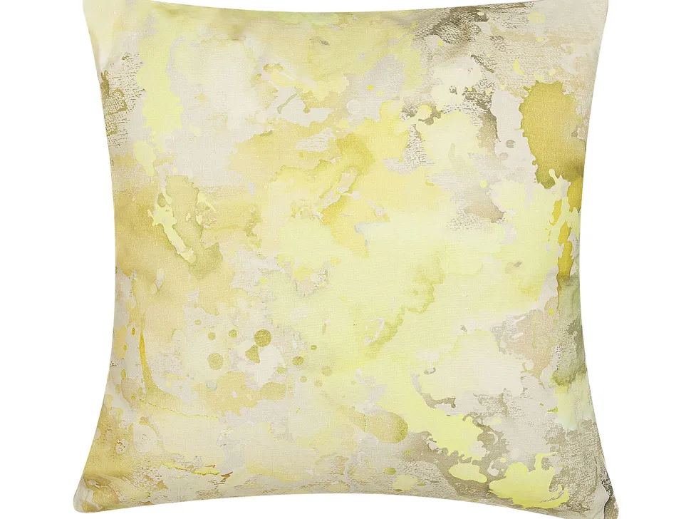 Conjunto 2 Almofadas Decorativas Com Padrao Abstrato Amarelo 45 X 45 Cm Pachira