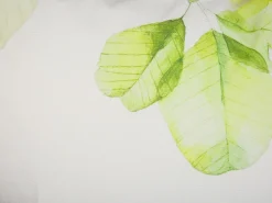 Conjunto 2 Almofadas Decorativas Brancas Com Folhas Verdes 45 X 45 Cm Peperomia
