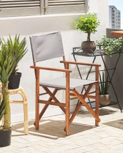 Conjunto 2 Cadeiras Madeira Escura E 2 Lonas Cinzentas E Padrao Oliveira Cine