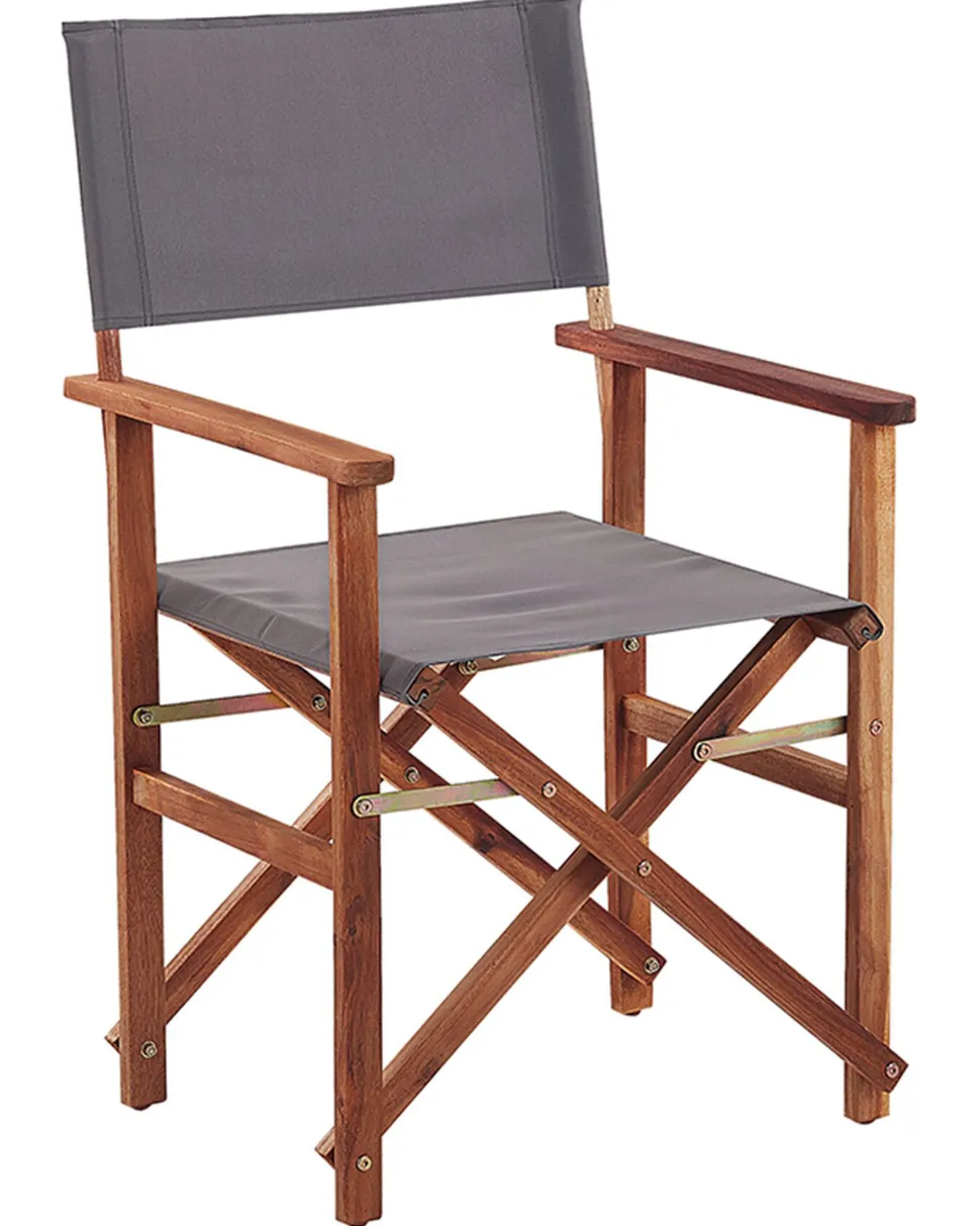 Conjunto 2 Cadeiras Madeira Escura E 2 Lonas Cinzentas E Padrao Oliveira Cine