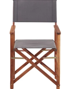 Conjunto 2 Cadeiras Madeira Escura E 2 Lonas Cinzentas E Padrao Oliveira Cine