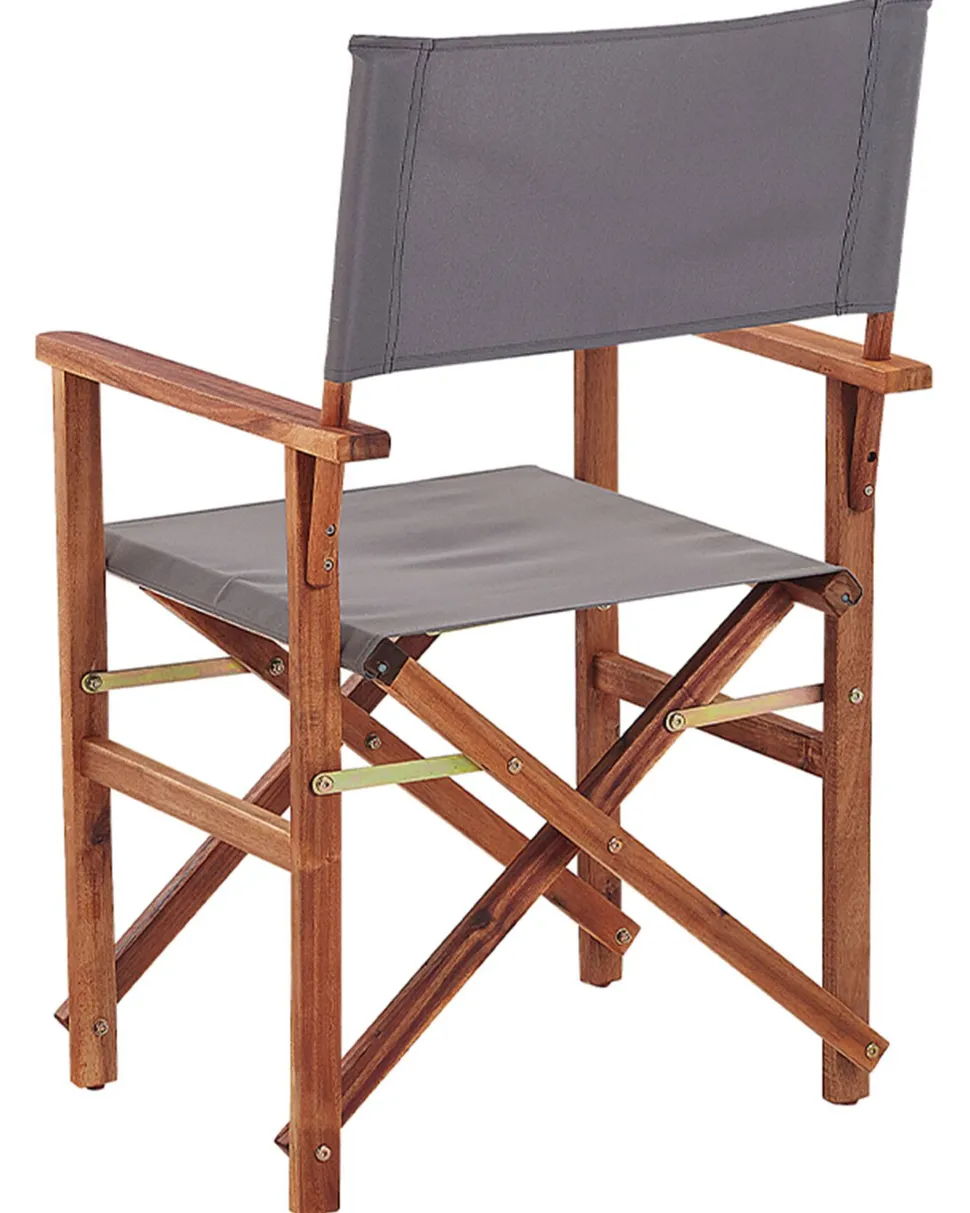 Conjunto 2 Cadeiras Madeira Escura E 2 Lonas Cinzentas E Padrao Oliveira Cine