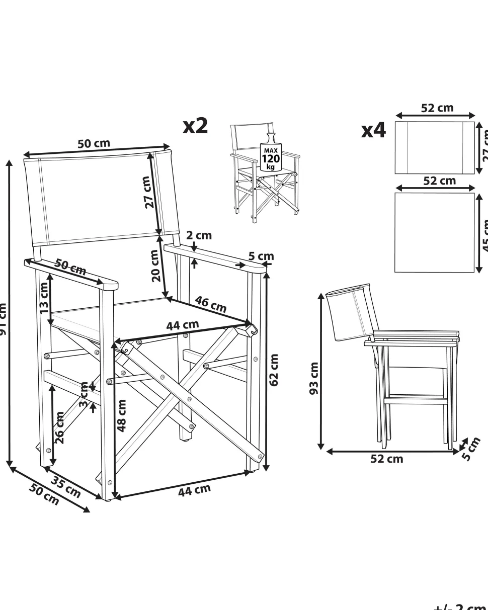 Conjunto 2 Cadeiras Madeira Clara E 2 Lonas Creme E Padrao Geometrico Cine