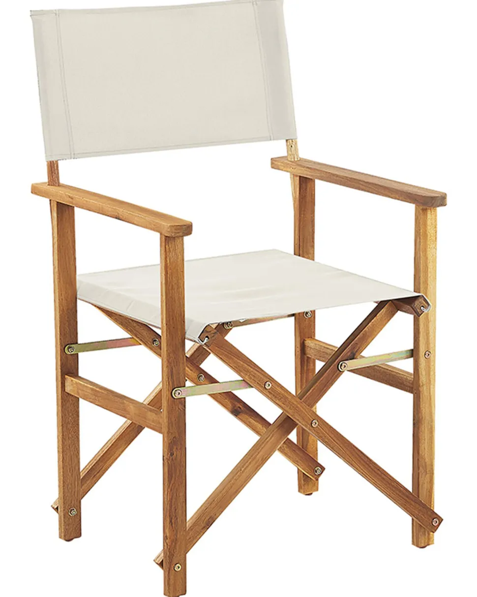 Conjunto 2 Cadeiras Madeira Clara E 2 Lonas Creme E Padrao Geometrico Cine