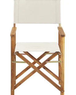 Conjunto 2 Cadeiras Madeira Clara E 2 Lonas Creme E Padrao Flamingo Cine