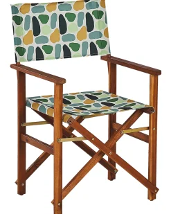 Conjunto 2 Cadeiras Madeira Escura E 2 Lonas Cinzentas E Padrao Geometrico Cine